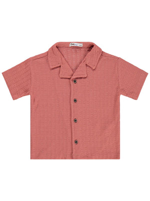 Civil Boys Kare Dokulu Tatil Yaka 2-5 Yaş Gömlek - Pembe