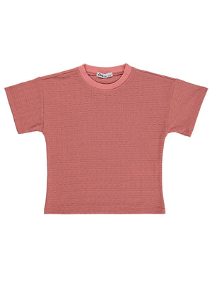 Civil Boys Kare Dokulu 2-5 Yaş Tişört - Pembe