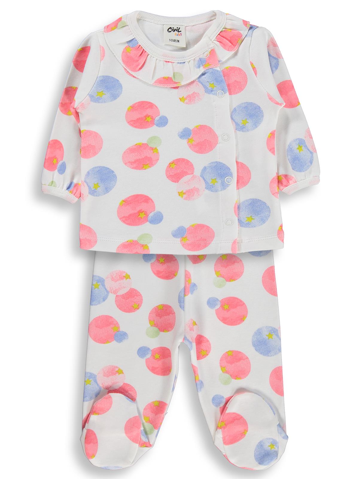 Civil Baby Suluboya Yıldız Emp Bandanalı 1-9 Ay Pijama Takımı - Ekru