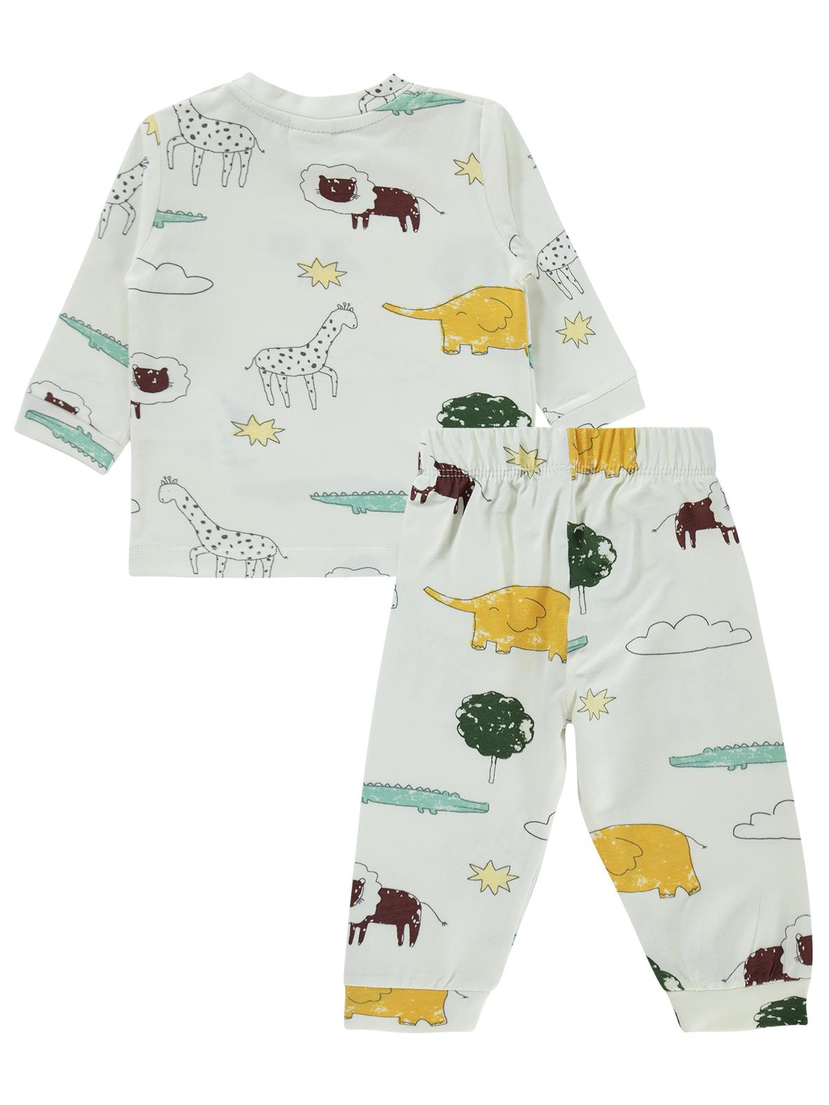 Civil Baby Safari 6-18 Ay Pijama Takımı - Ekru
