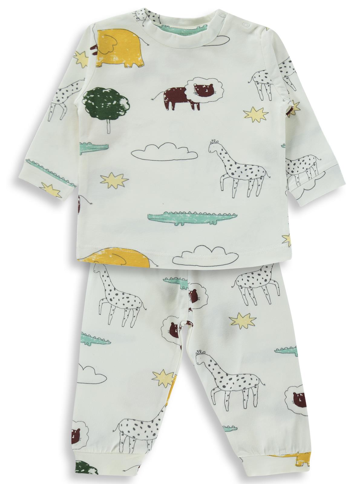 Civil Baby Safari 6-18 Ay Pijama Takımı - Ekru