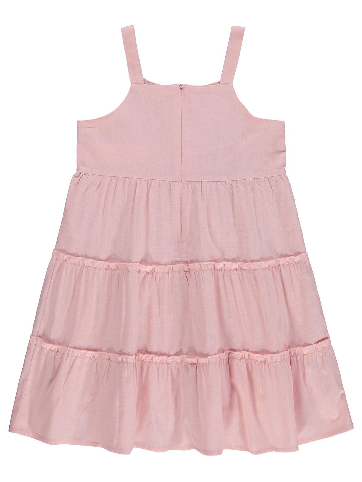 Civil Girls Çiçek Aksesuarlı 6-9 Yaş Elbise - Pembe