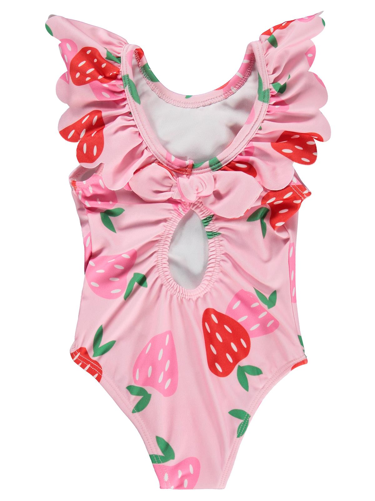 Civil Girls Çilek Baskılı 2-12 Yaş Mayo Set - Pembe