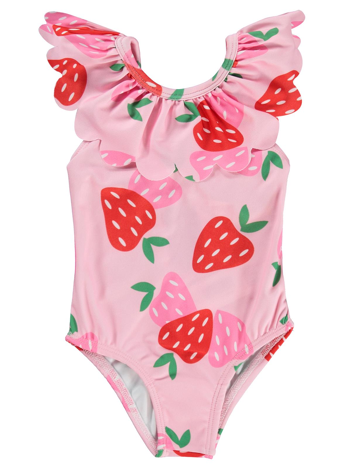 Civil Girls Çilek Baskılı 2-12 Yaş Mayo Set - Pembe