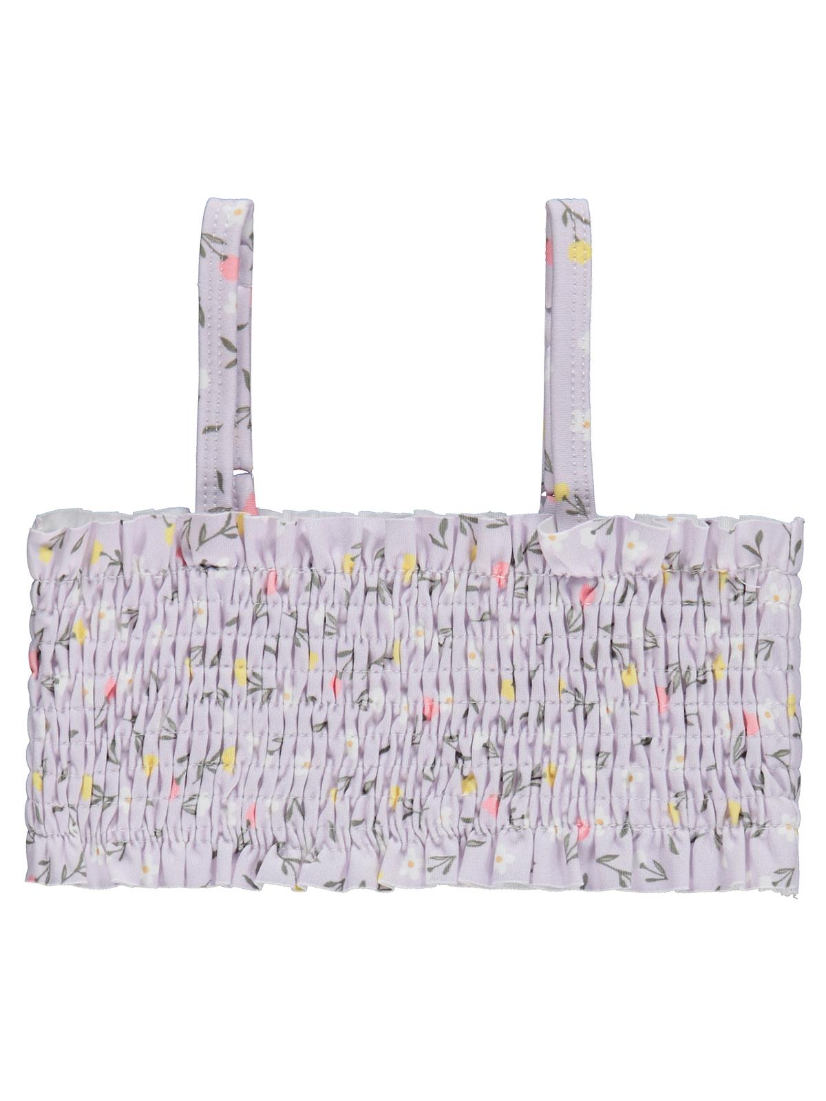 Civil Girls Gipeli Renkli Çiçek Baskılı 2-12 Yaş Mayo Set - Lila