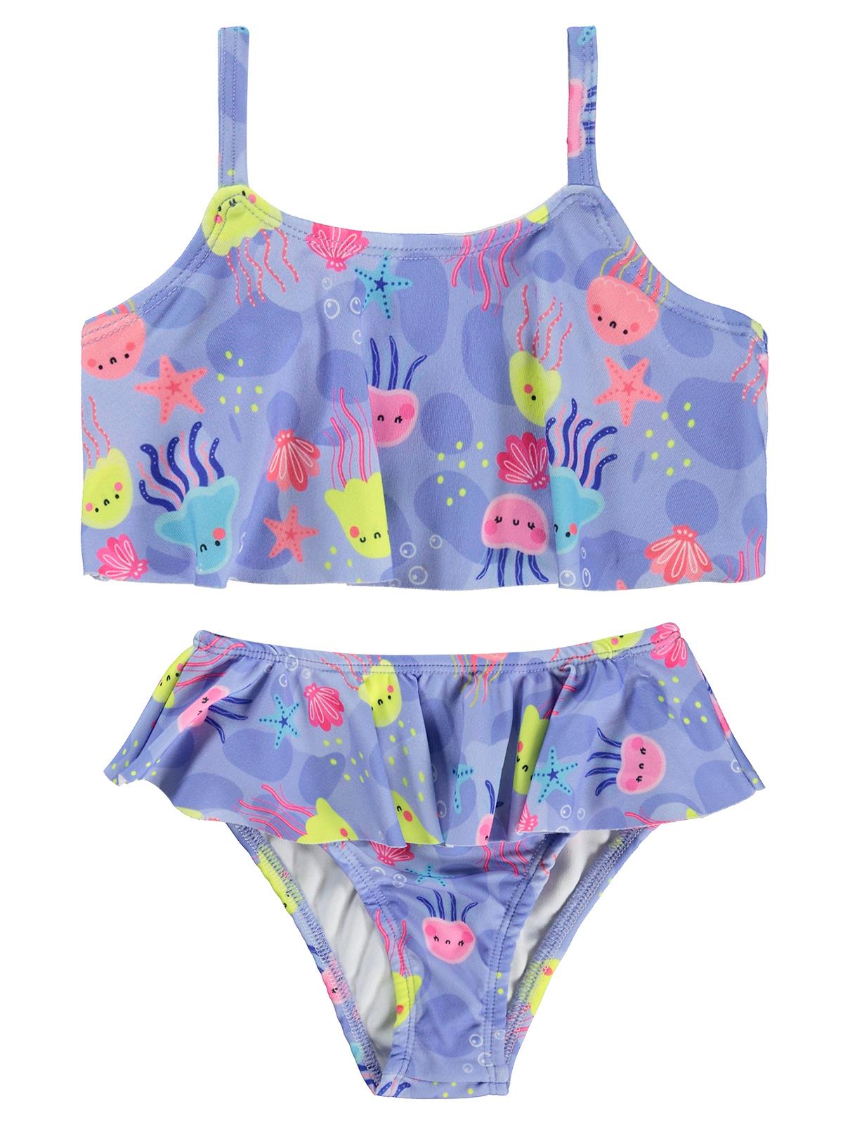 Civil Girls Deniz Anası Baskılı 2-12 Yaş Mayo Set - Mavi