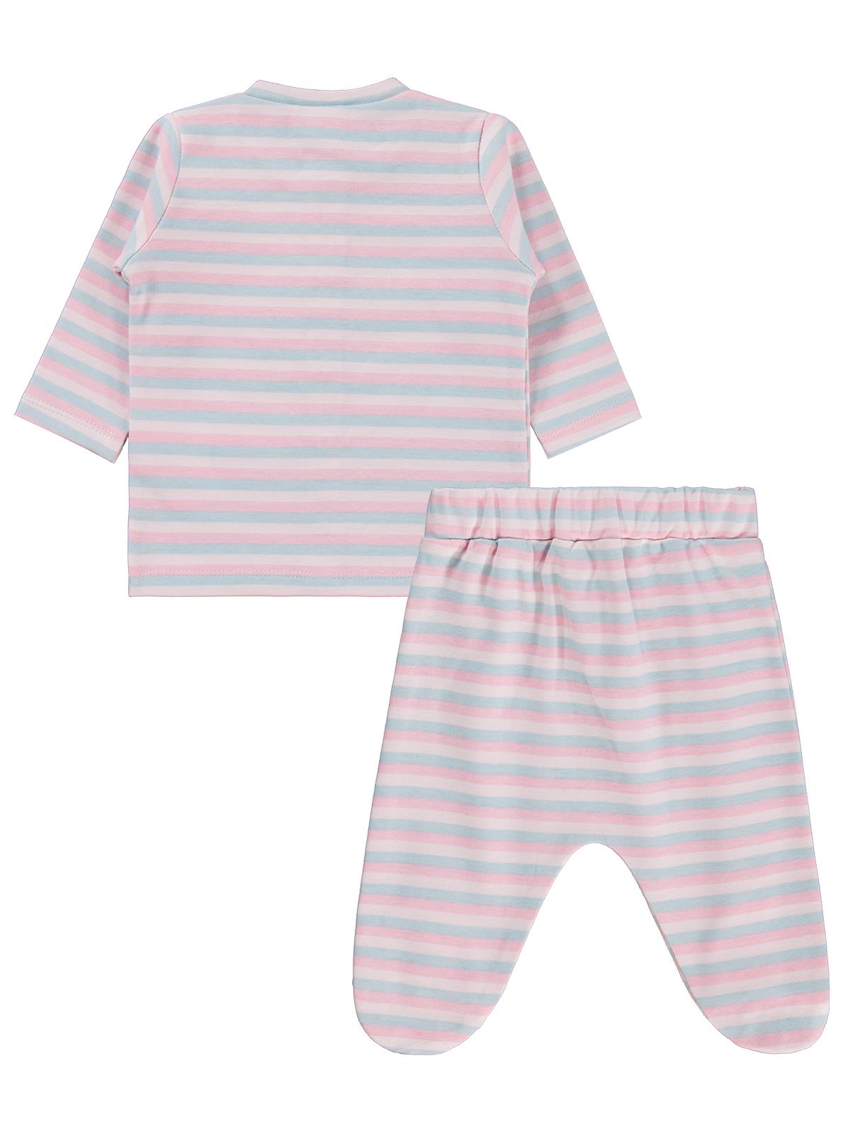 Y26Y355 Civil Baby Çizgili Basic 1-9 Ay Pijama Takımı - Ekru