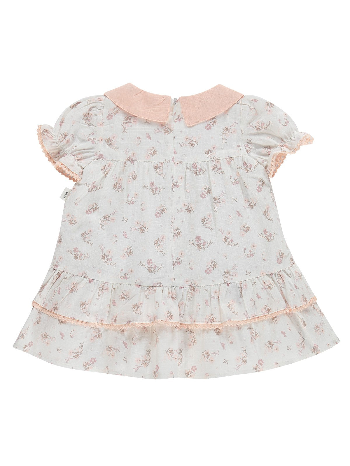 Civil Baby Çiçek Empirme Bebe Yaka 6-18 Ay Elbise - Beyaz