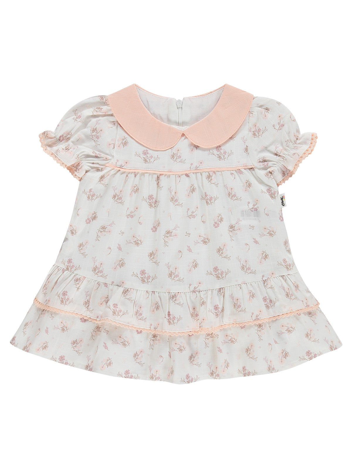 Civil Baby Çiçek Empirme Bebe Yaka 6-18 Ay Elbise - Beyaz