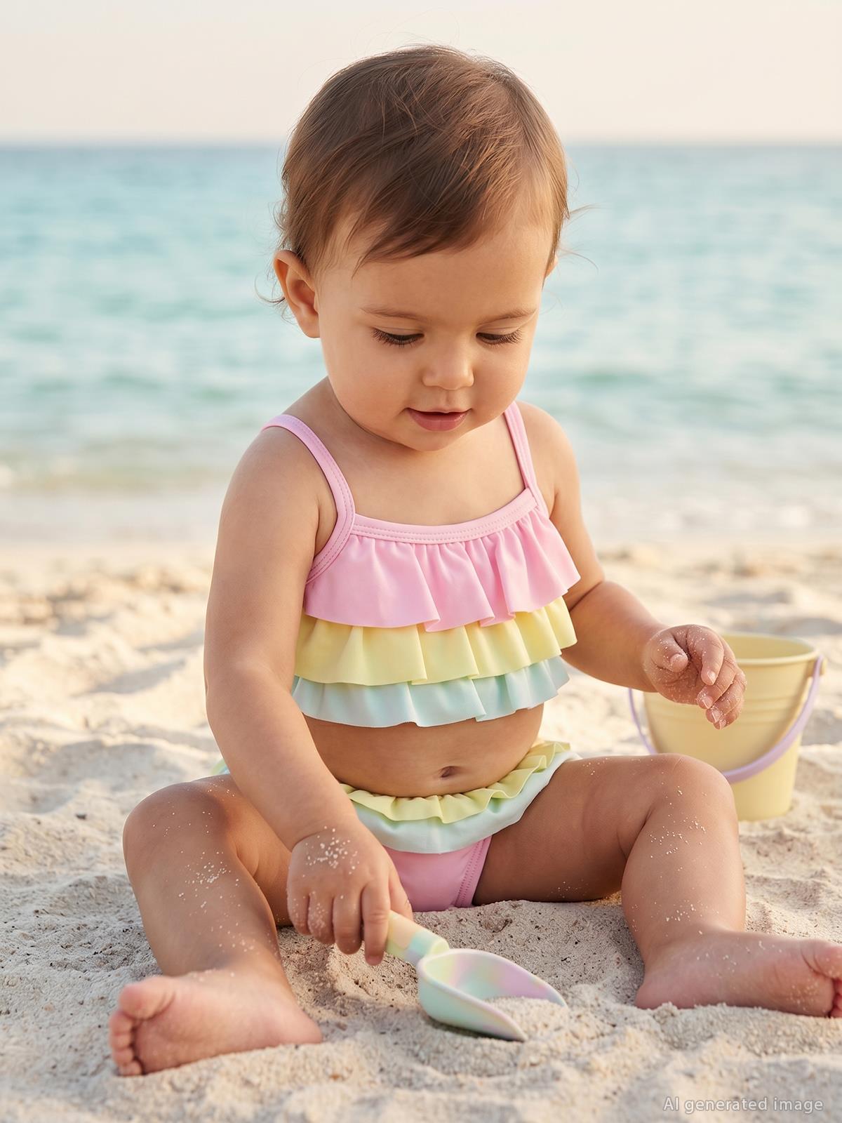 Civil Baby Kat Kat Fırfırlı 6-18 Ay Mayo - Pembe