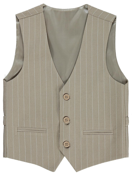 Pierre Cardin Çizgili 10-12 Yaş Yelek - Kahve