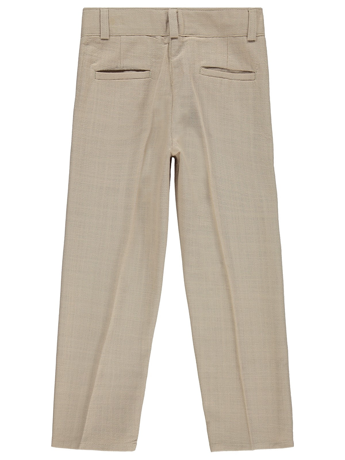 Pierre Cardin Keten Görünümlü 6-9 Yaş Pantolon - Kahverengi