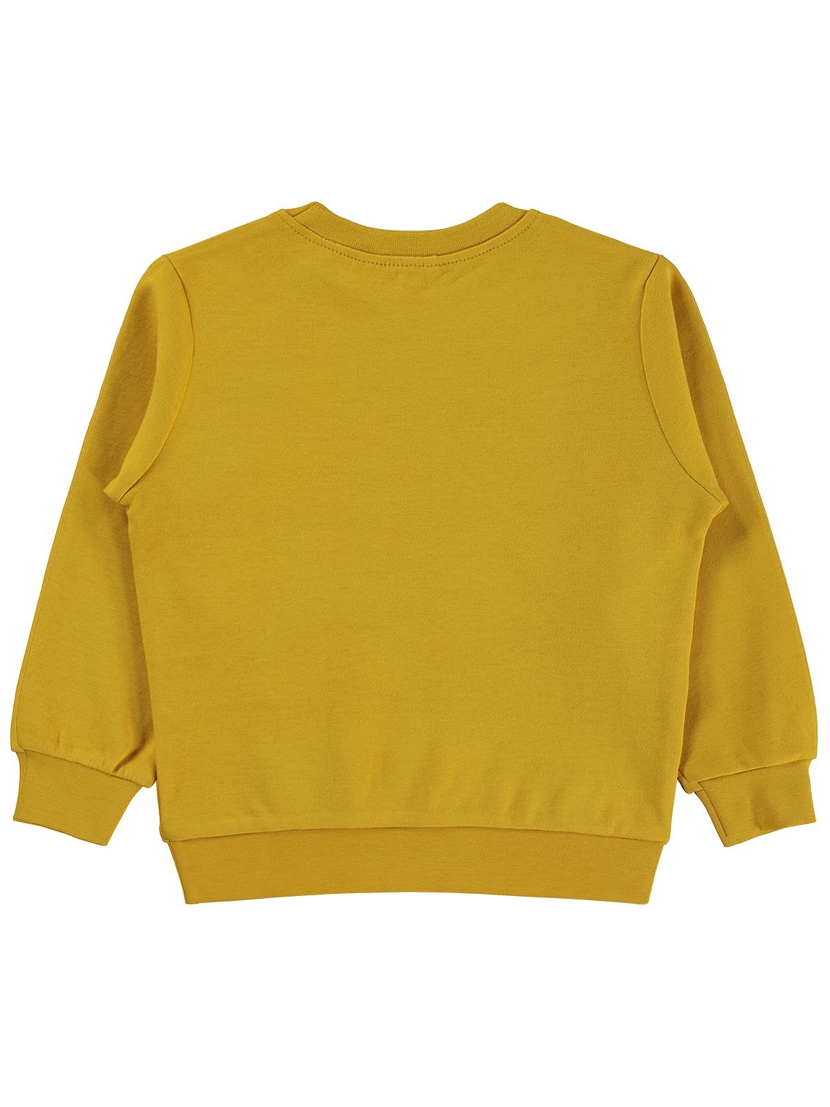 Civil Boys Erkek Çocuk Tili Rakun Ayı Baskılı Sweatshirt Km | İnterlok | Okul Kreş ve Günlük Kullanım - Hardal