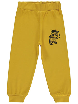 Civil Boys Fotoğraf Makinesi Baskılı 2-5 Yaş Eşofman Altı  - Hardal