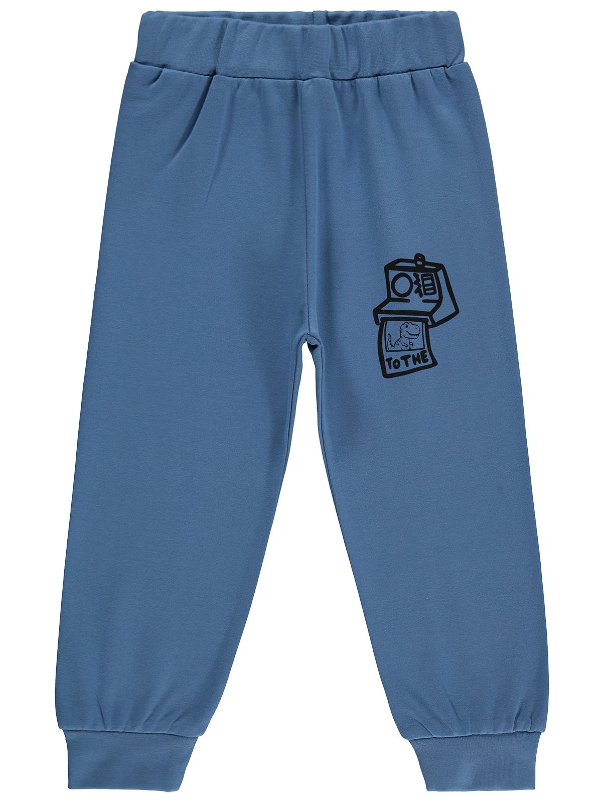 Civil Boys Fotoğraf Makinesi Baskılı 2-5 Yaş Eşofman Altı  - Mavi