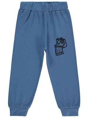 Civil Boys Fotoğraf Makinesi Baskılı 2-5 Yaş Eşofman Altı  - Mavi