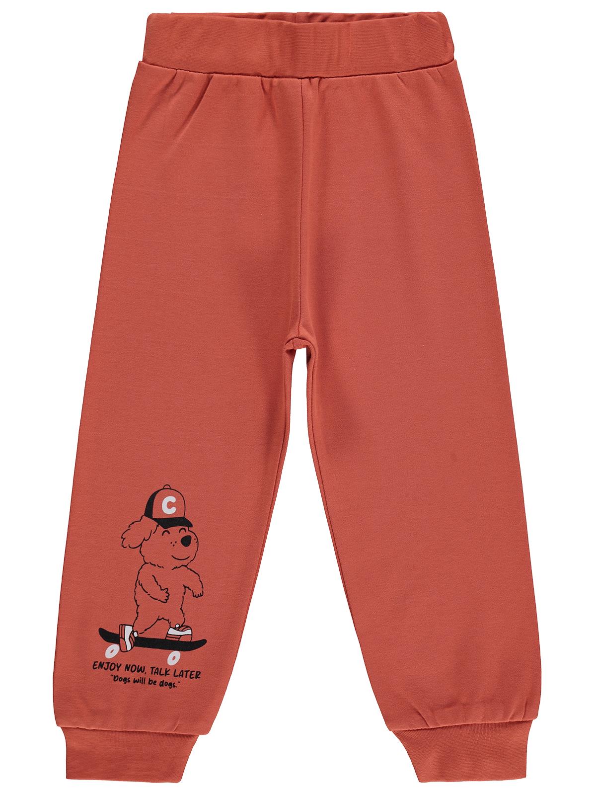 Civil Boys Kaykay Köpek Baskılı 2-5 Yaş Eşofman Altı  - Turuncu