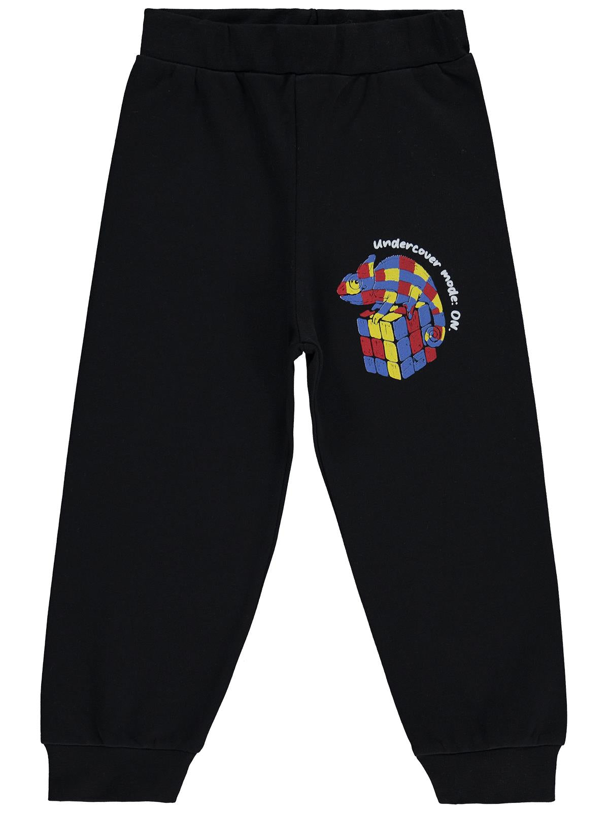 Civil Boys Zeka Küpü iguana Baskılı 2-5 Yaş Eşofman Altı  - Siyah