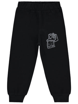 Civil Boys Fotoğraf Makinesi Baskılı 2-5 Yaş Eşofman Altı  - Siyah