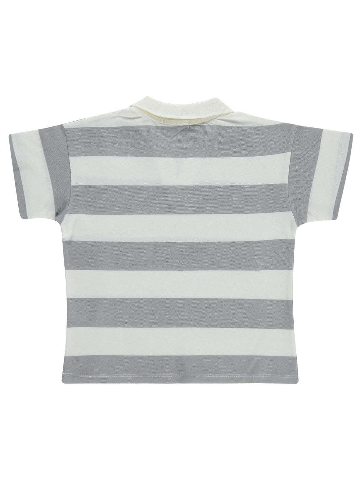 Civil Girls Çizgili Polo Yaka 6-9 Yaş Tişört - Gri