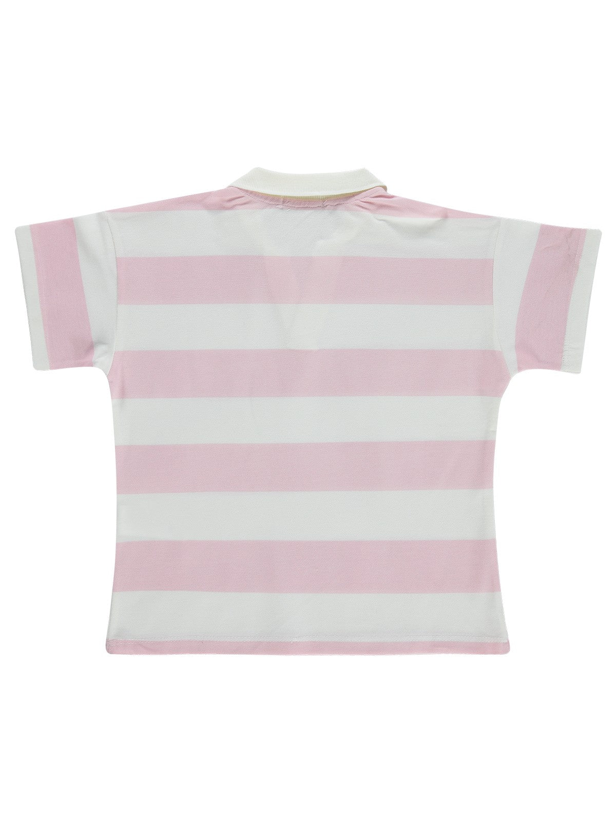 Civil Girls Çizgili Polo Yaka 6-9 Yaş Tişört - Pudra