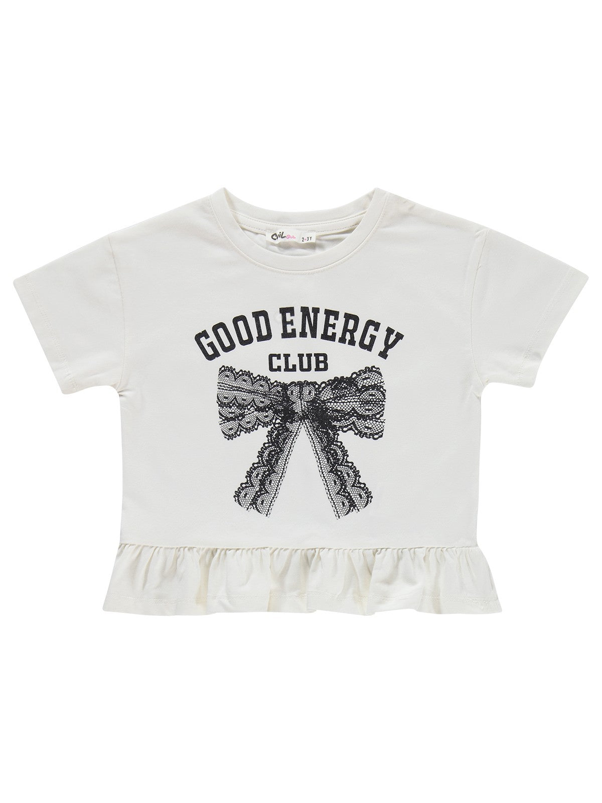 Civil Girls Good Energy Clup Baskılı 2-5 Yaş Takım - Ekru