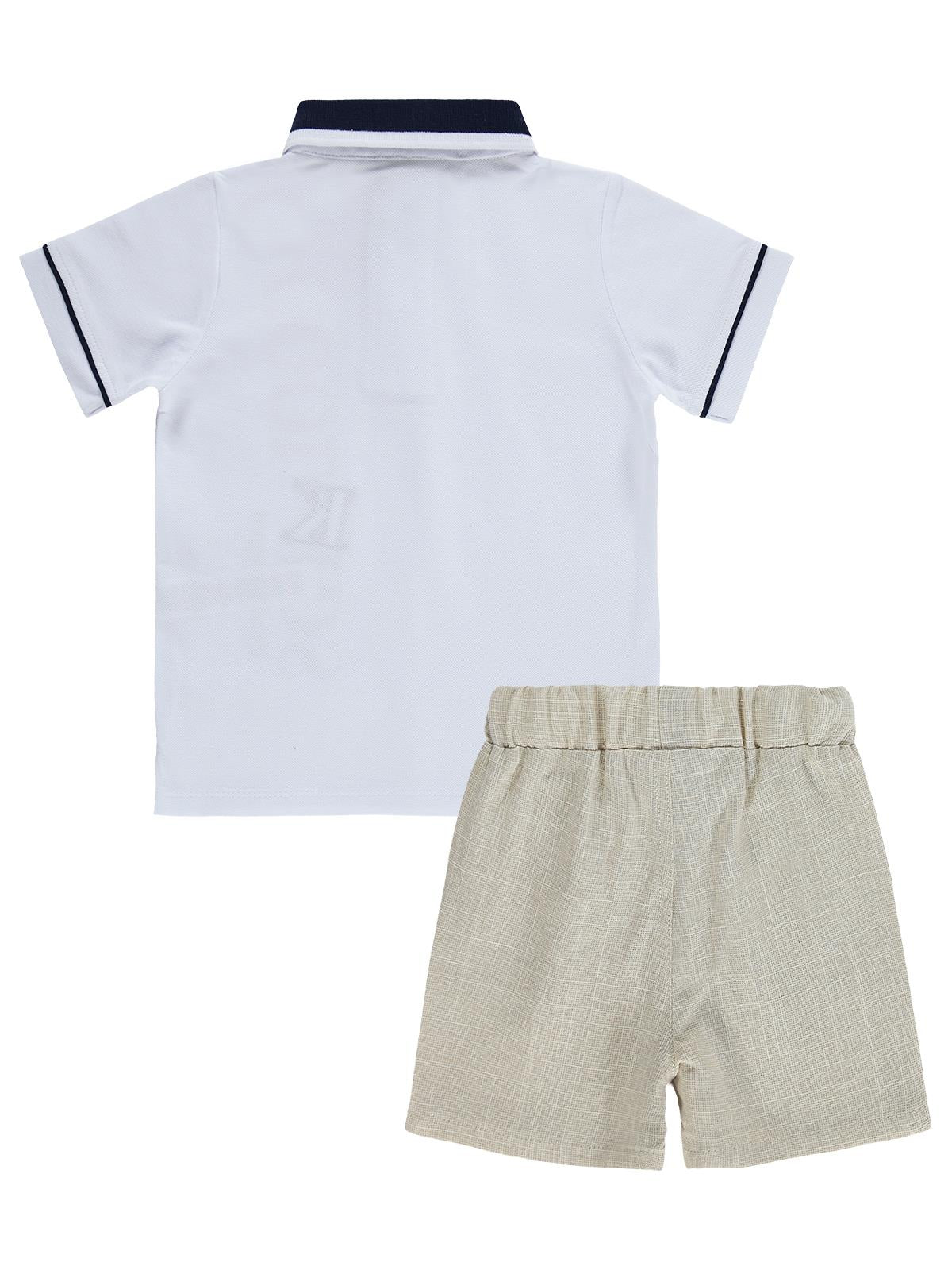 Pierre Cardin Cool Kıds Baskılı Şortlu 2-5 Yaş Takım - Beyaz