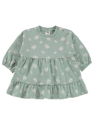Civil Baby Çiçek Empirme Basic 6-18 Ay Elbise - Haki