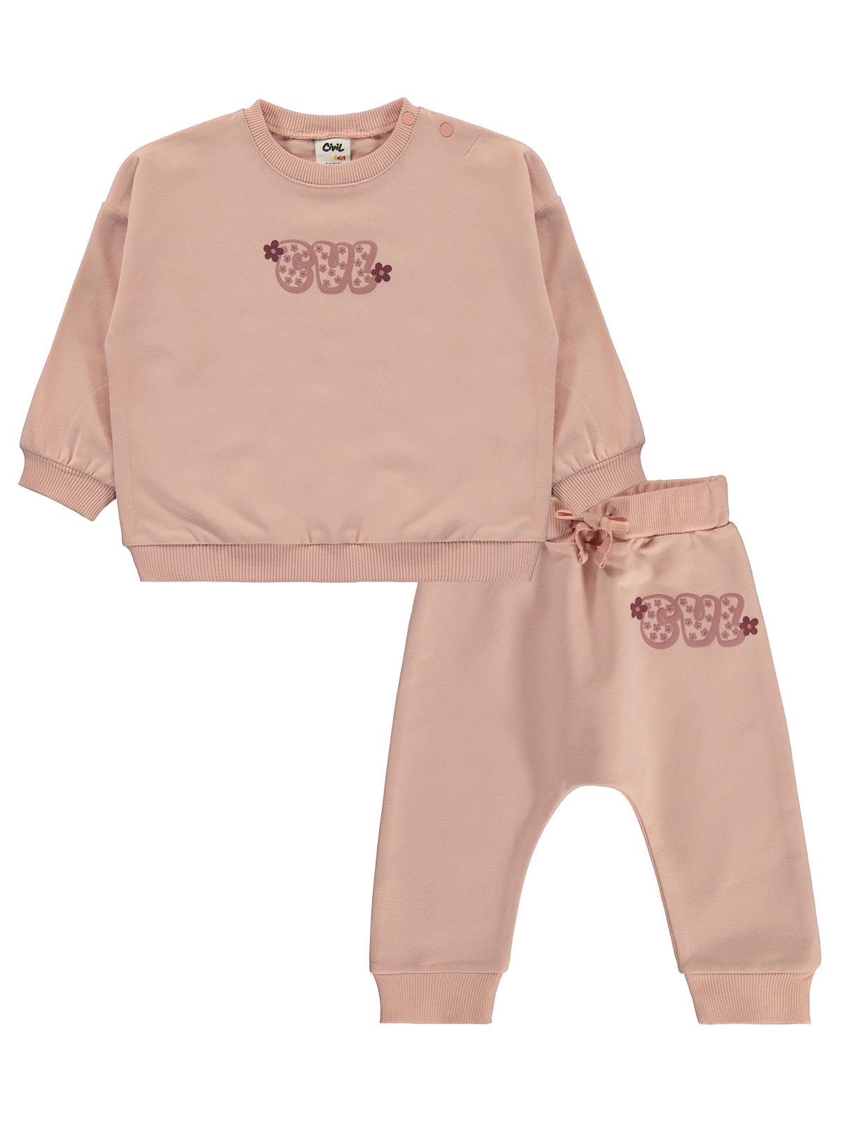 Civil Baby CVL Baskılı Basic 6-18 Ay Takım - Pembe
