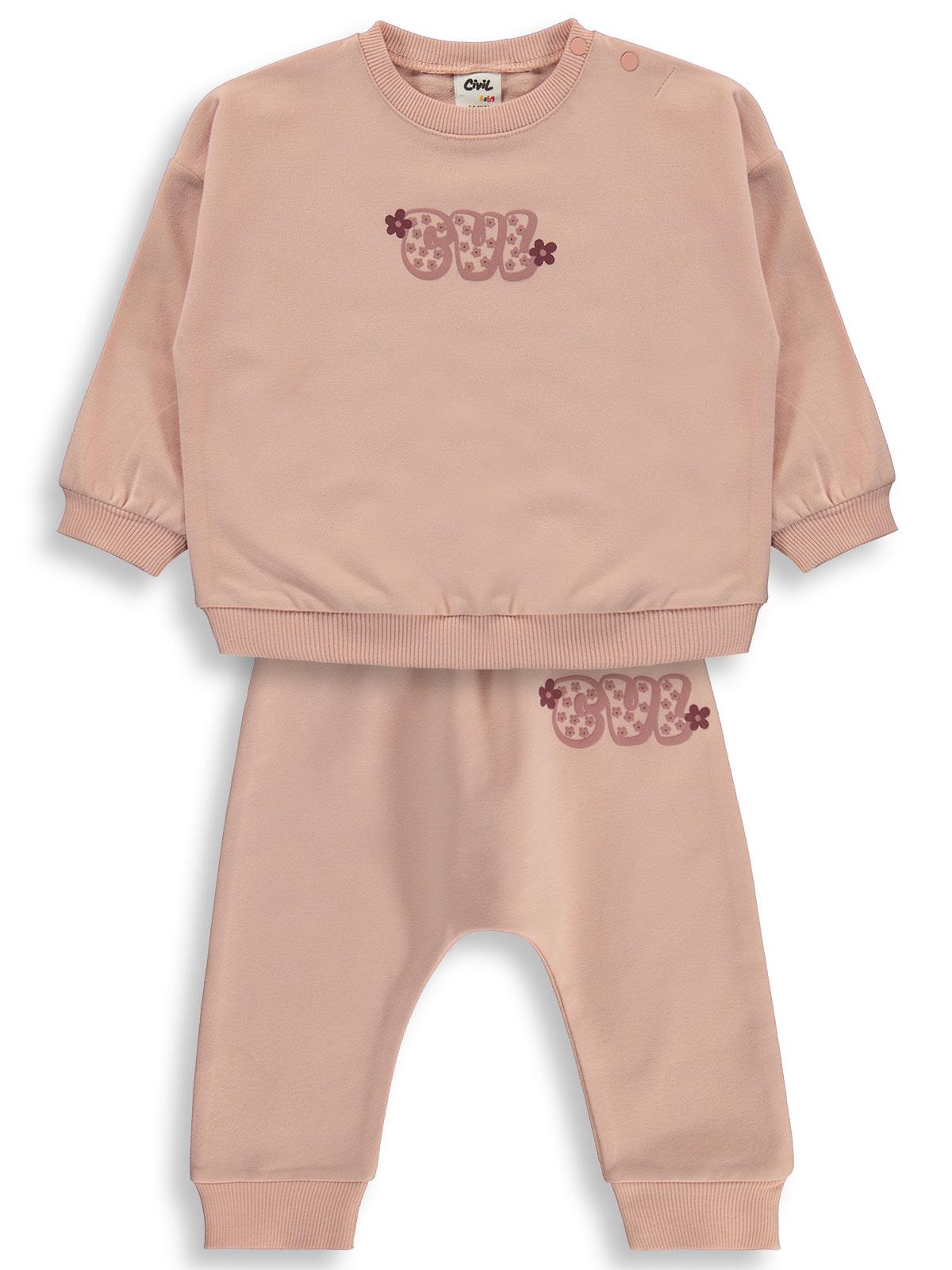 Civil Baby CVL Baskılı Basic 6-18 Ay Takım - Pembe