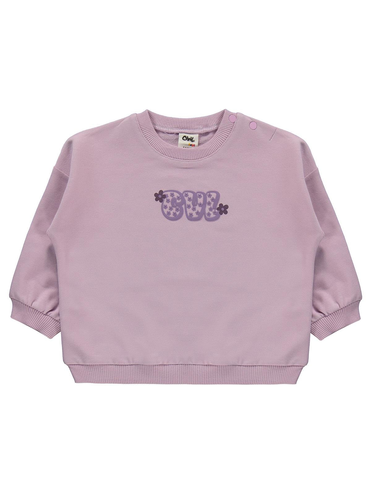 Civil Baby CVL Baskılı Basic 6-18 Ay Takım - Lila