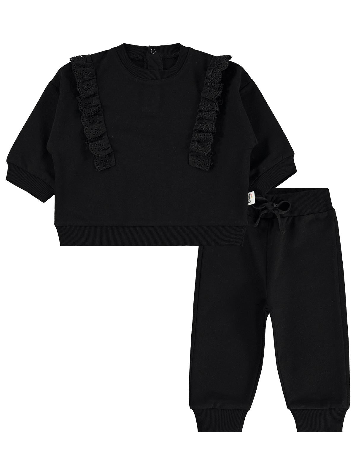 Civil Baby Fırfırlı Basic 6-18 Ay Takım - Siyah