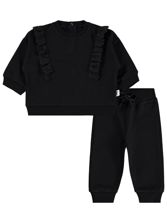 Civil Baby Fırfırlı Basic 6-18 Ay Takım - Siyah