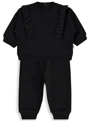 Civil Baby Fırfırlı Basic 6-18 Ay Takım - Siyah