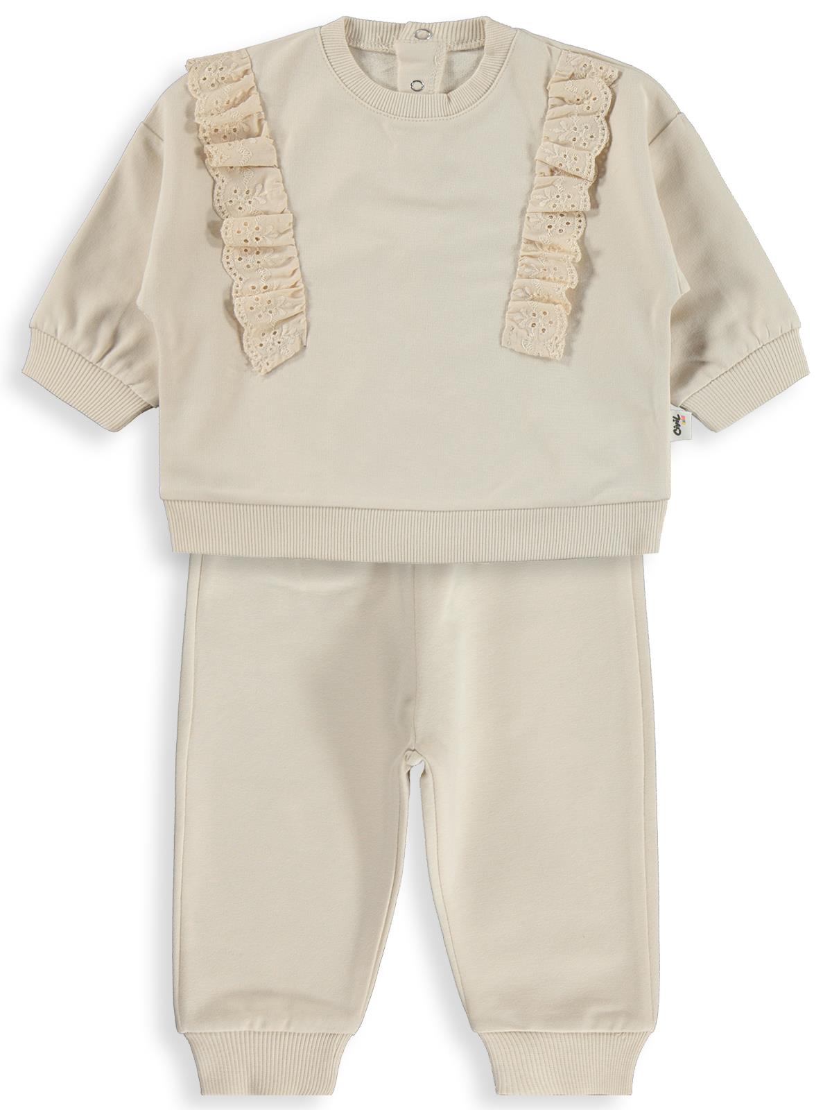 Civil Baby Fırfırlı Basic 6-18 Ay Takım - Bej