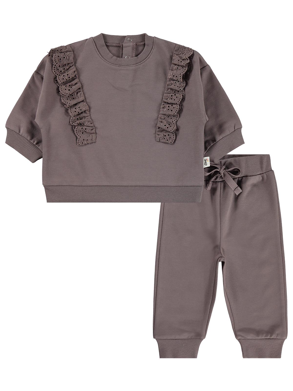 Civil Baby Fırfırlı Basic 6-18 Ay Takım - Kahve