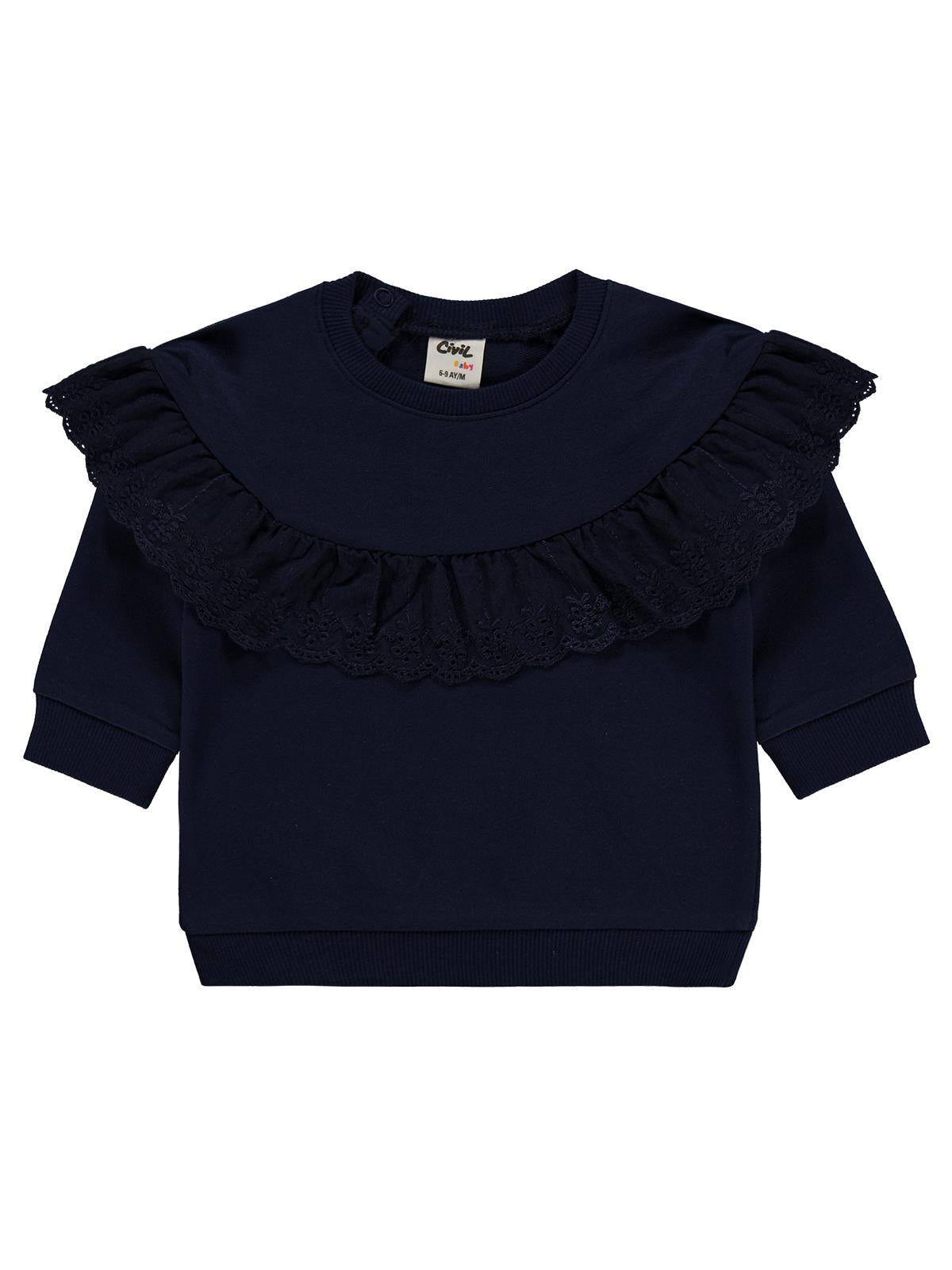 Civil Baby Fırfırlı Basic 6-18 Ay Sweatshirt - Lacivert