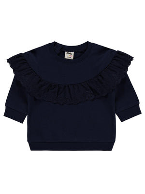 Civil Baby Fırfırlı Basic 6-18 Ay Sweatshirt - Lacivert