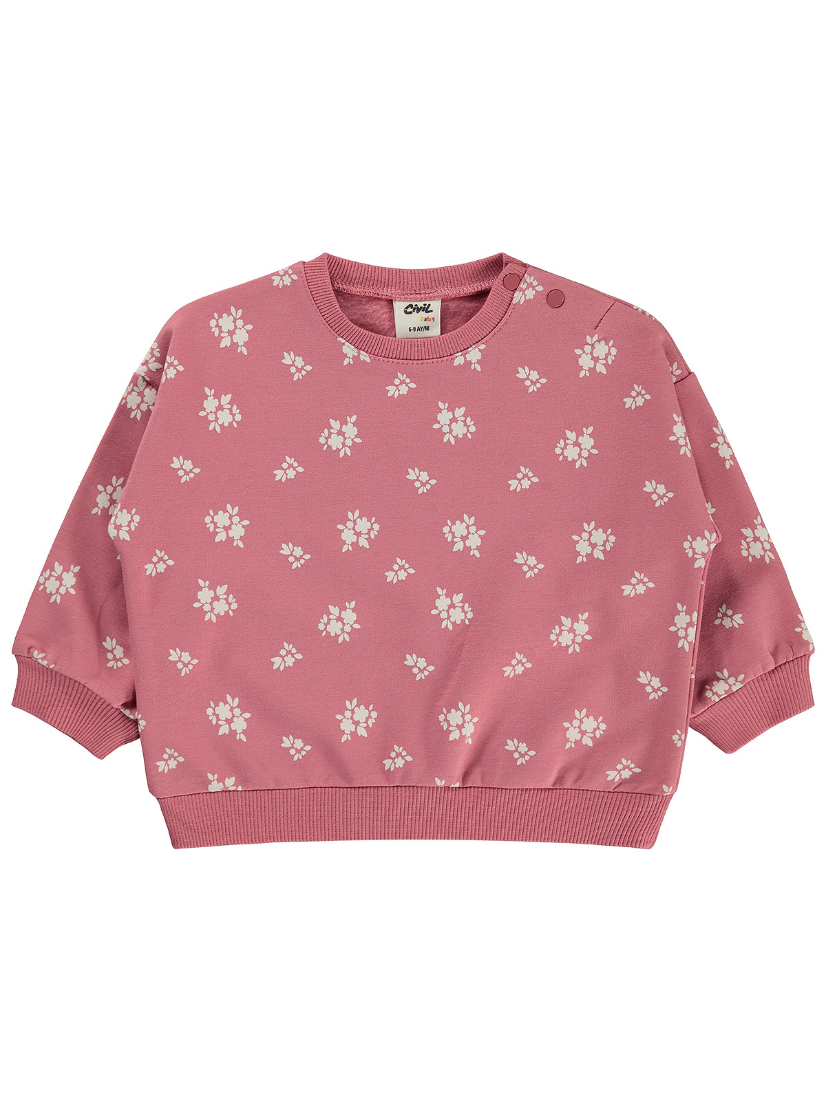 Civil Baby Çiçek Empirme Basic 6-18 Ay Sweatshirt - Pembe
