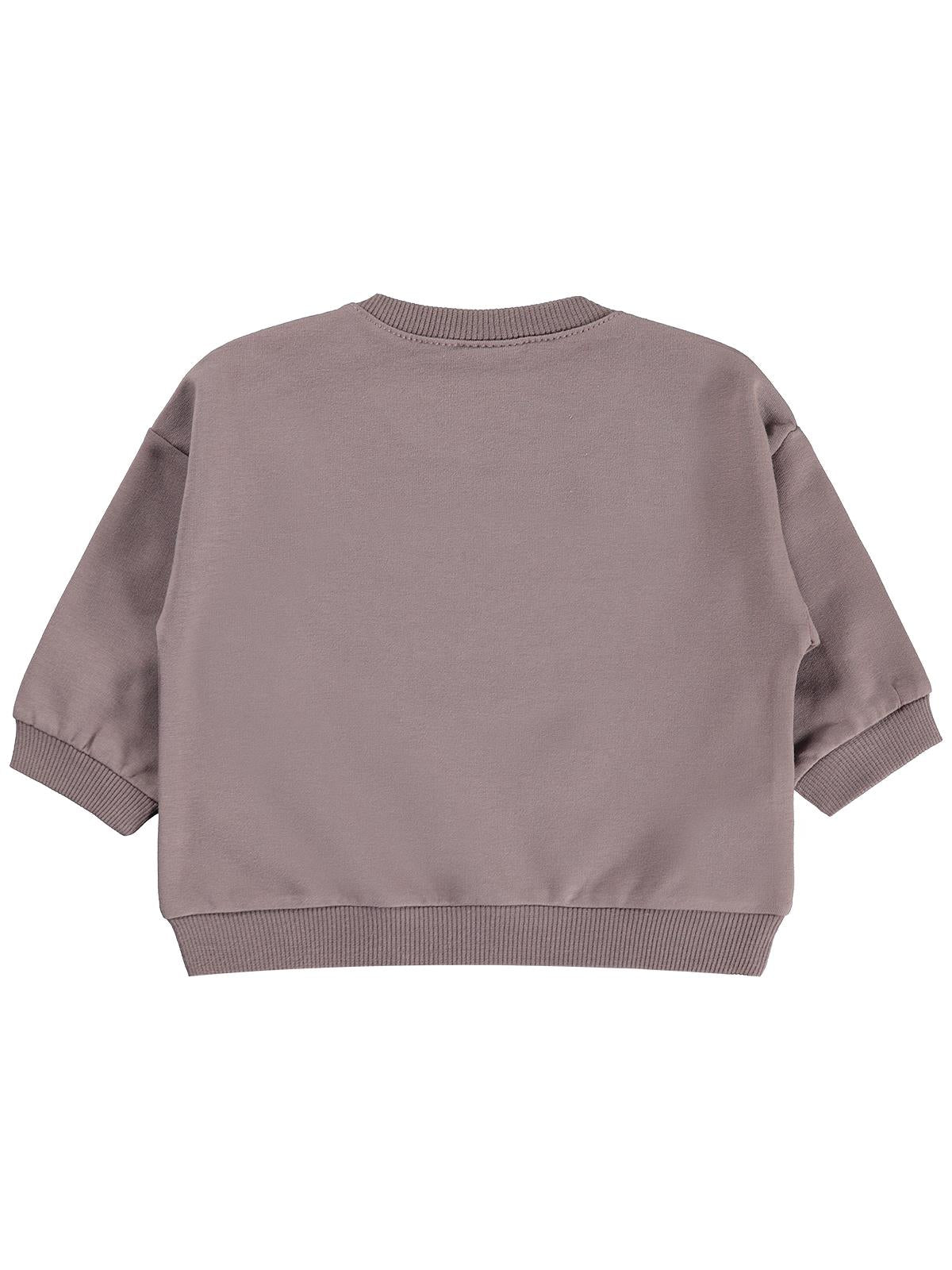 Civil Baby Çiçek Nakışlı Basic 6-18 Ay Sweatshirt - Kahve