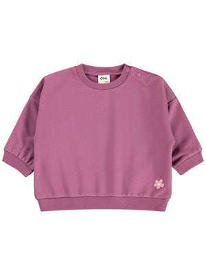 Civil Baby Çiçek Nakışlı Basic 6-18 Ay Sweatshirt - Lila