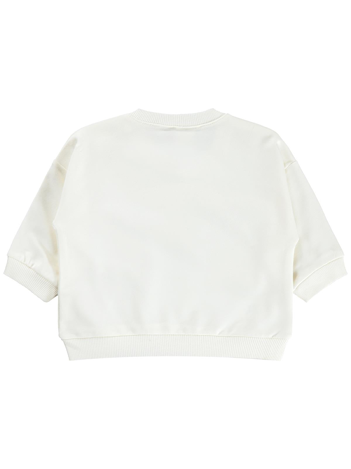 Civil Baby Çiçek Nakışlı Basic 6-18 Ay Sweatshirt - Ekru