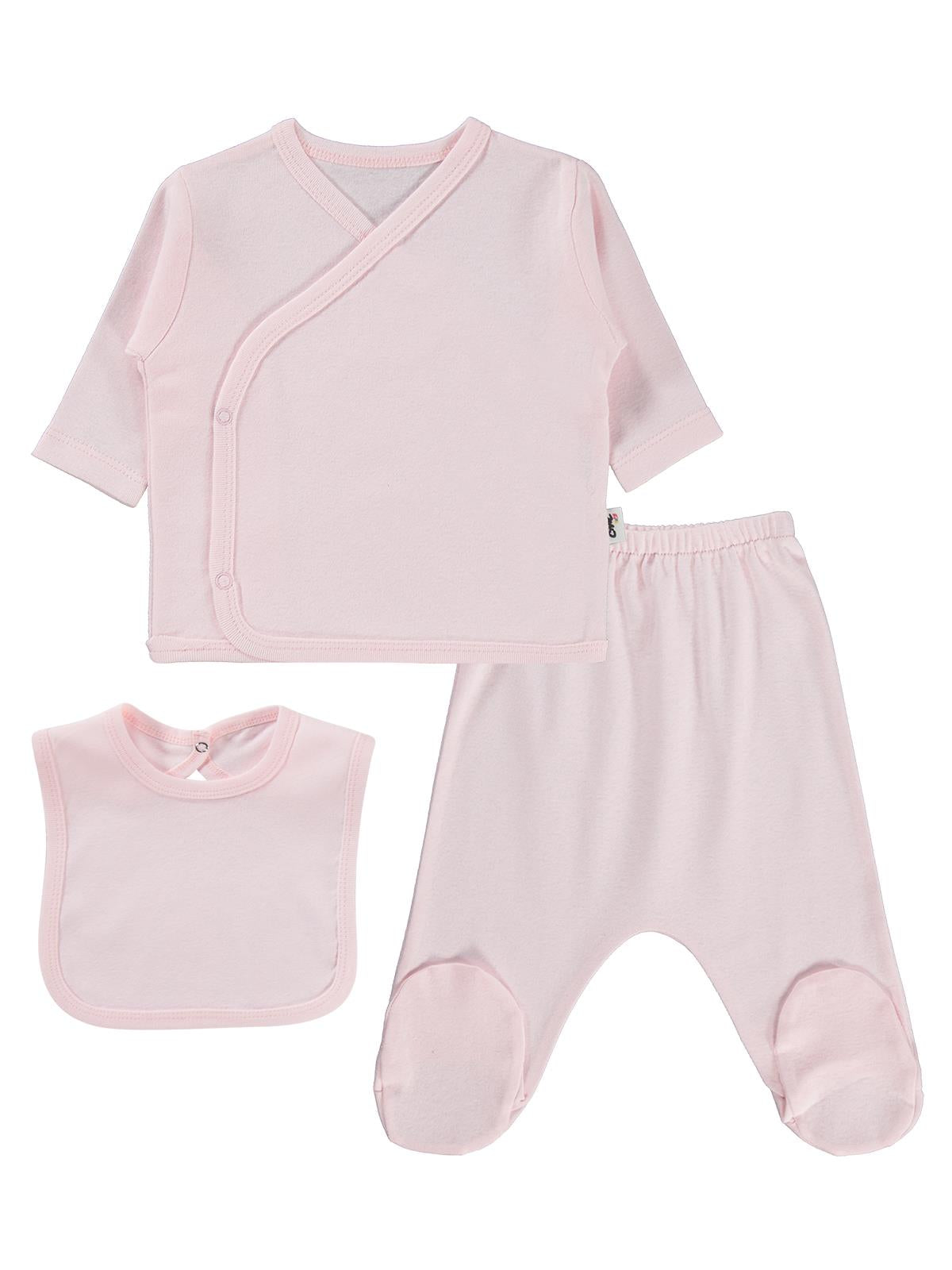 Civil Baby 3'Lü Basic 0-1 Ay Zıbın Takımları - Pembe