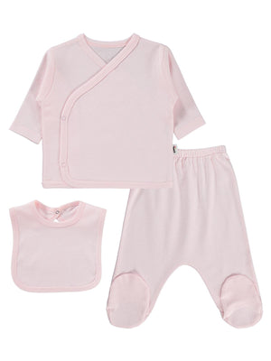 Civil Baby 3'Lü Basic 0-1 Ay Zıbın Takımları - Pembe