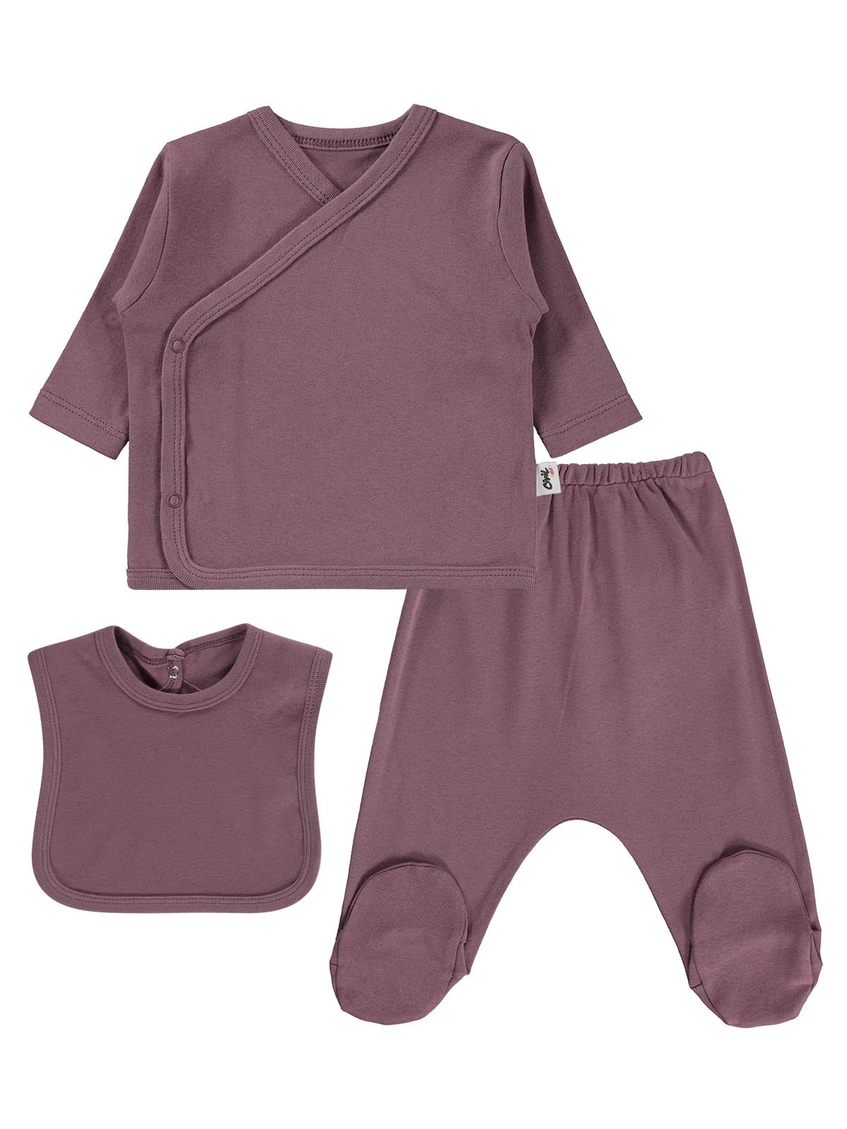 Civil Baby 3'Lü Basic 0-1 Ay Zıbın Takımları - Kahve