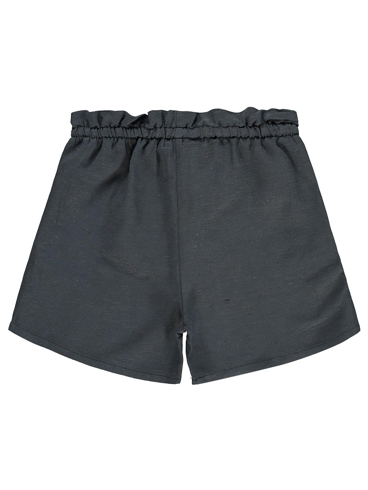 Civil Girls Beli Lastikli Cepli 10-13 Yaş Şort - Gri