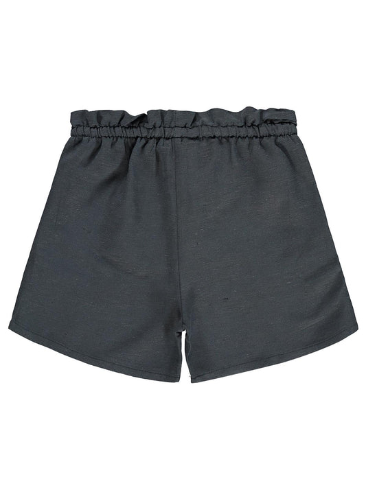 Civil Girls Beli Lastikli Cepli 10-13 Yaş Şort - Gri