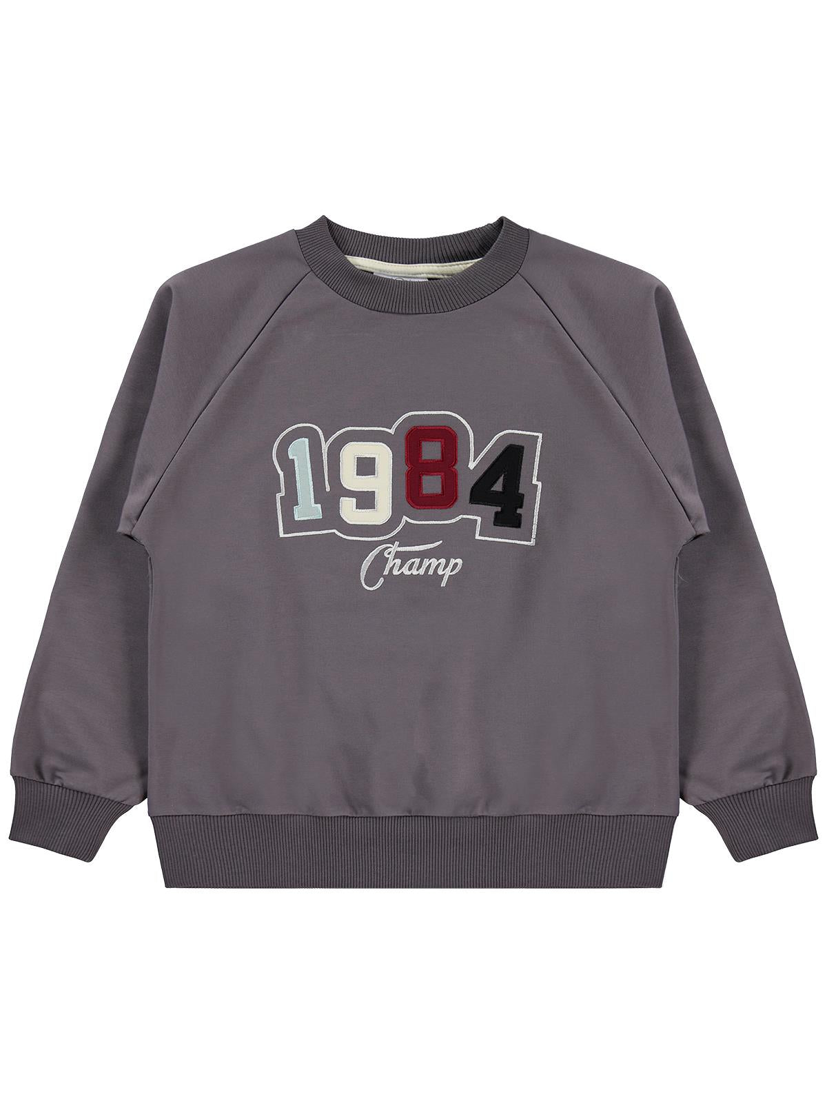 Mışıl Kids 1984 Nakışlı 10-13 Yaş Eşofman Takımı - Gri