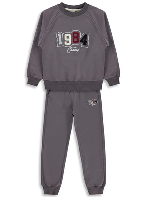 Mışıl Kids 1984 Nakışlı 6-9 Yaş Eşofman Takımı - Gri