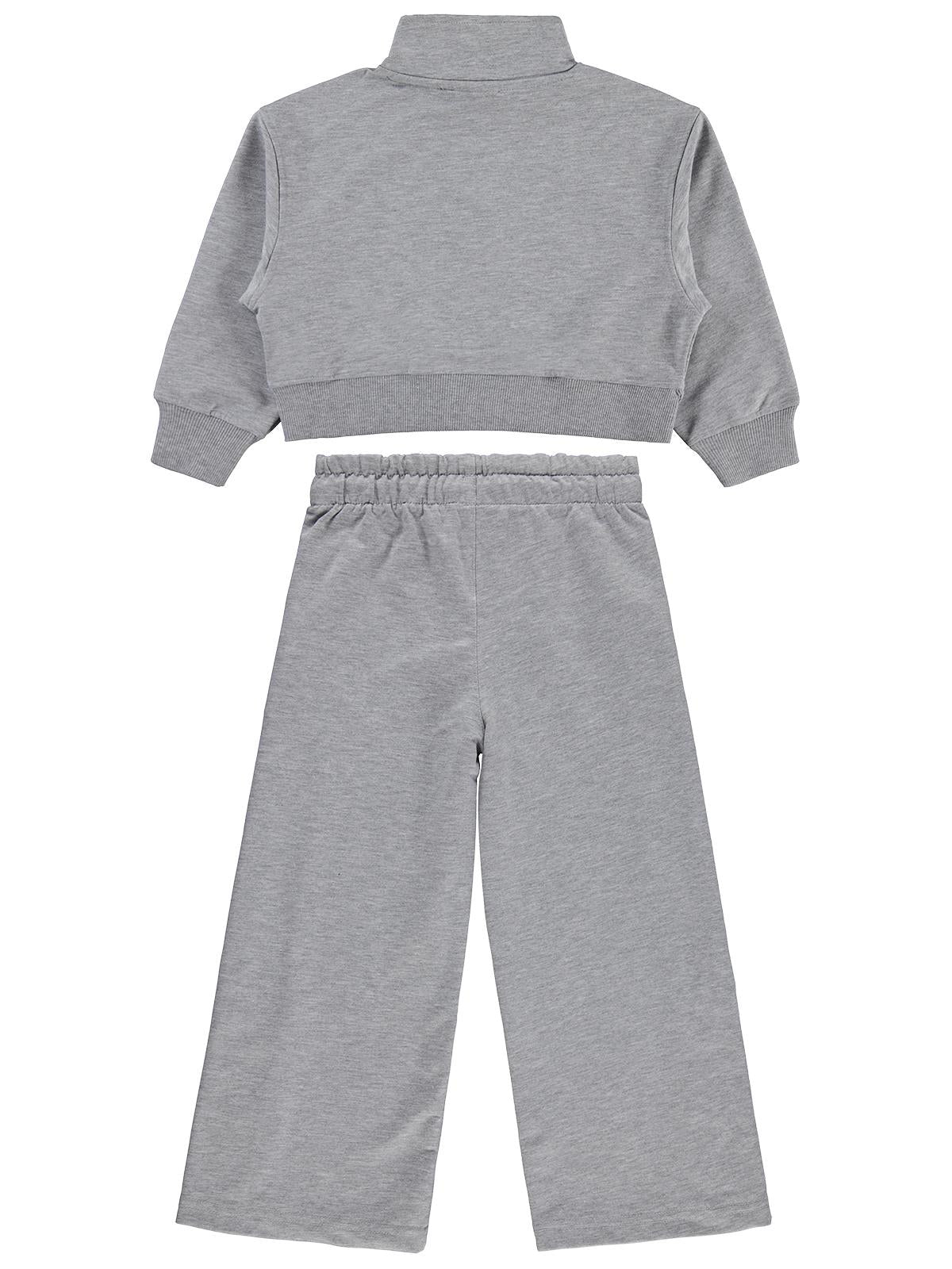 Mışıl Kids Yarım Fermuarlı 6-9 Yaş Eşofman Takımı - Gri